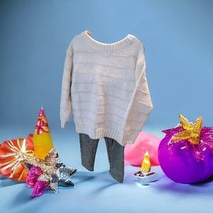 Girls 2-pc Set Sweater/Pant Sz 2T DNKY Crm/Gry School Play Casual Travel Gift